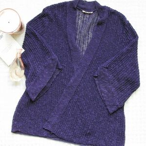 Eileen Fisher 3/4 Tulip Sleeve Open Knit Cardigan